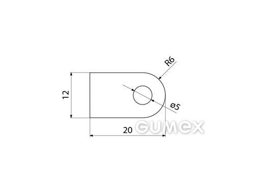 Silikonový profil tvaru "D" s dutinkou, 12x20/R6mm, 60°ShA, -60°C/+180°C, transparentní